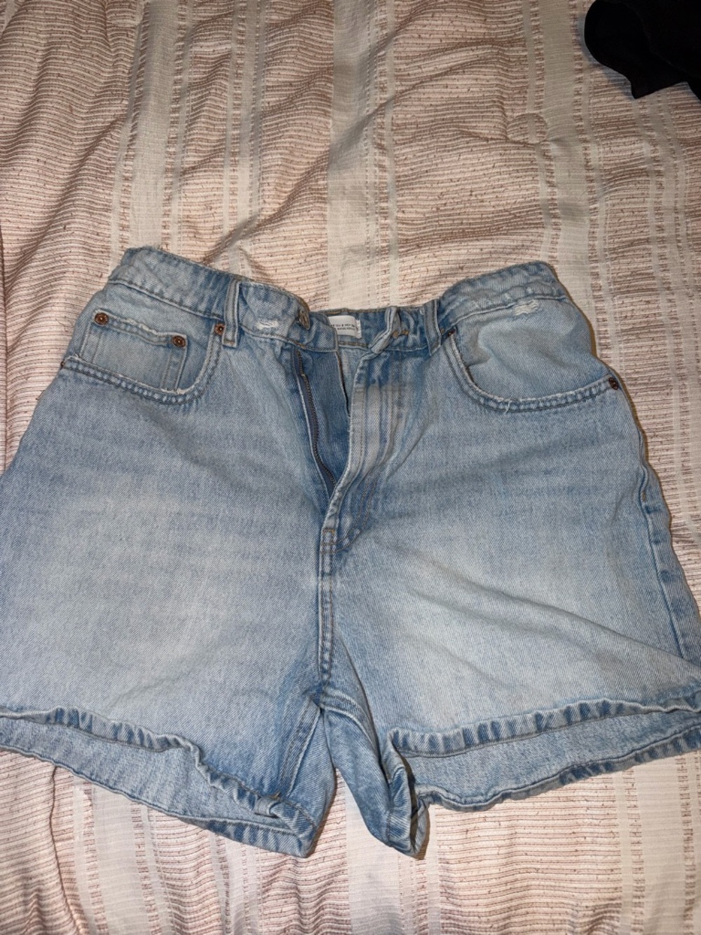 Zara Light Wash Denim Shorts - Pale Blue